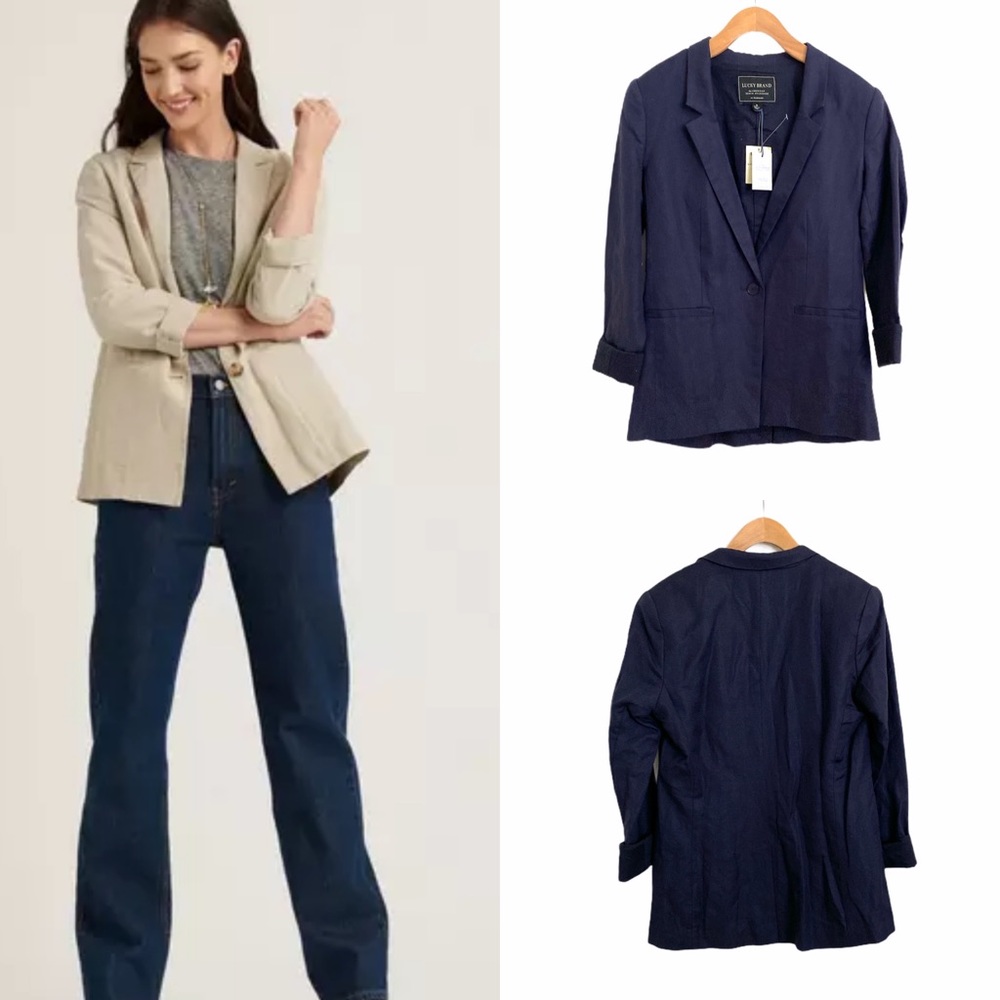 NWT LUCKY BRAND Lined Linen Blazer